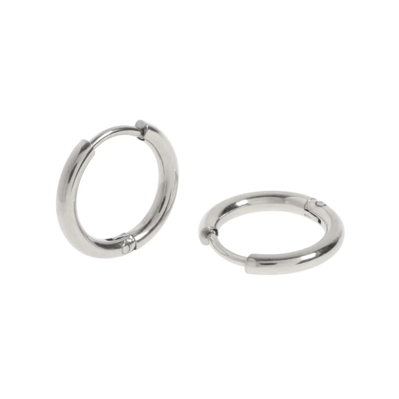 Harper - Hoop 12 mm Earrings Stainless Steel - Silver