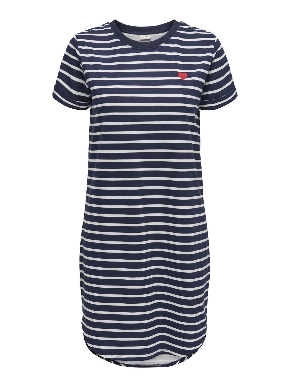 JDYIVY NEW S/S AOP SWEAT DRESS JRS ATK Mørkeblå