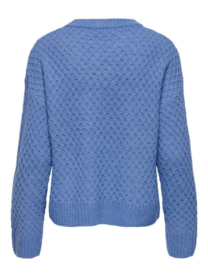 JDYBIGUM L/S O-NECK PULLOVER KNT Mellomblå