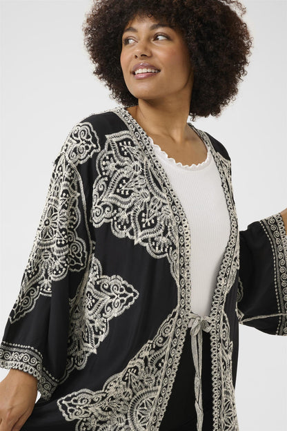 CRTyla Kimono Black With Embroidery