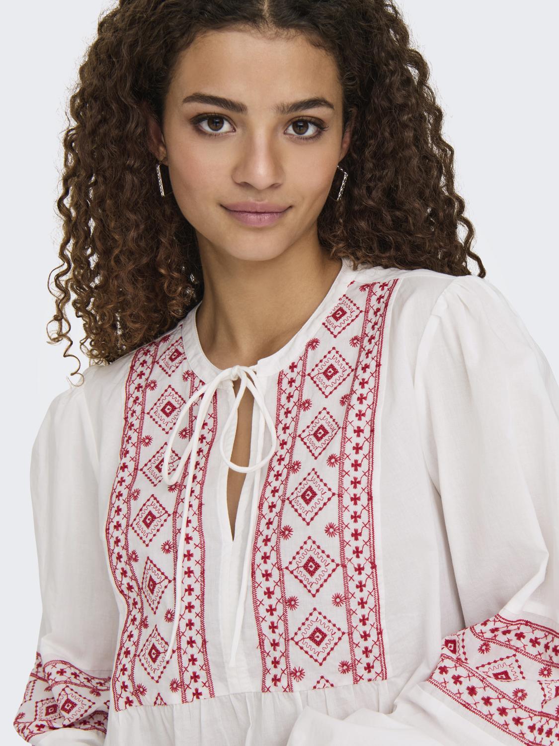 JDYLULU L/S EMBROIDERY SHIRT WVN Cloud Dancer