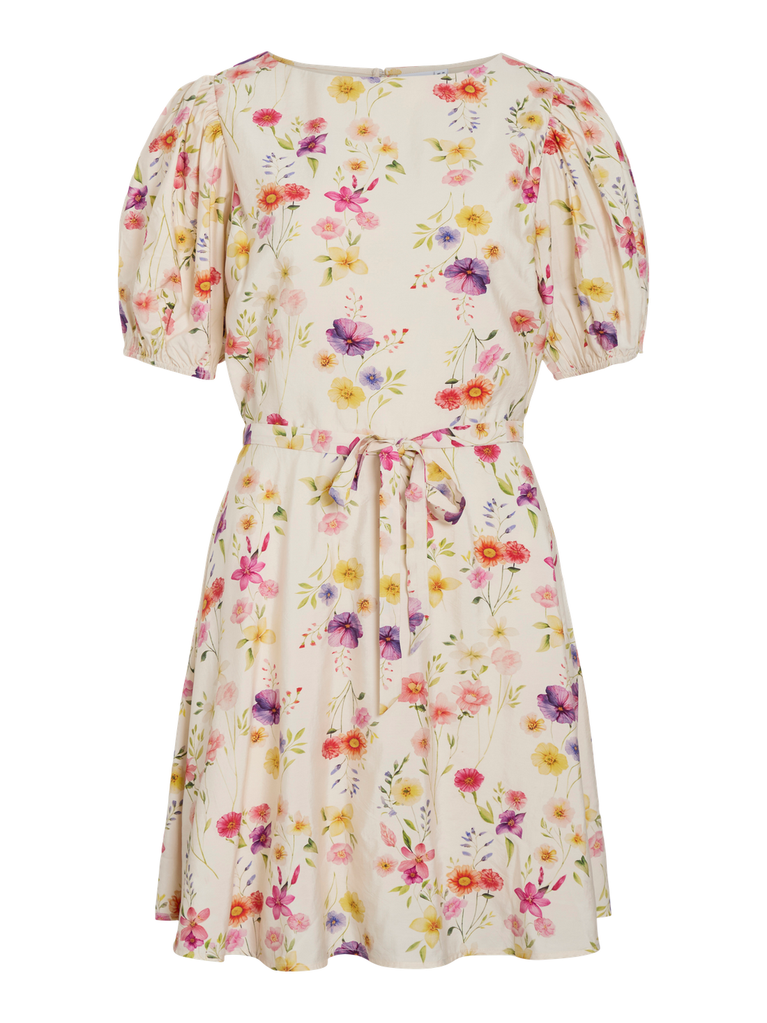 VIALINIA BOATNECK 2/4 SHORT DRESS/DC/LN Klar Hvit