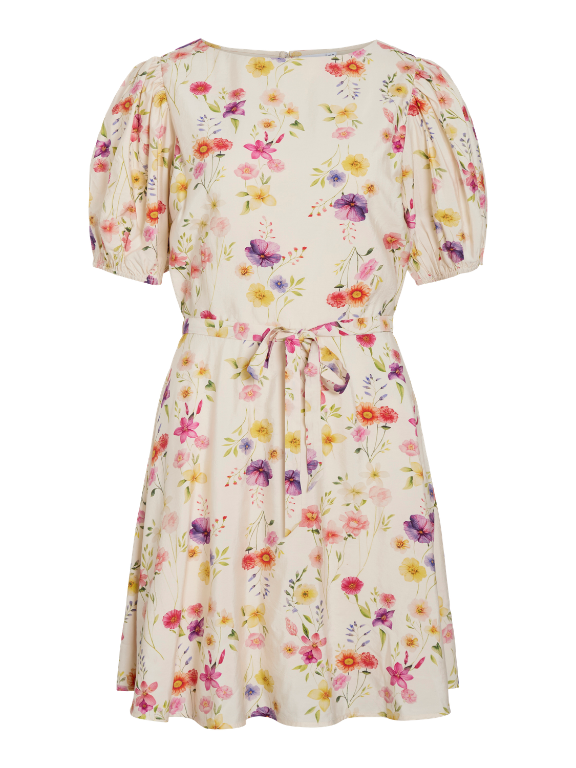VIALINIA BOATNECK 2/4 SHORT DRESS/DC/LN Klar Hvit