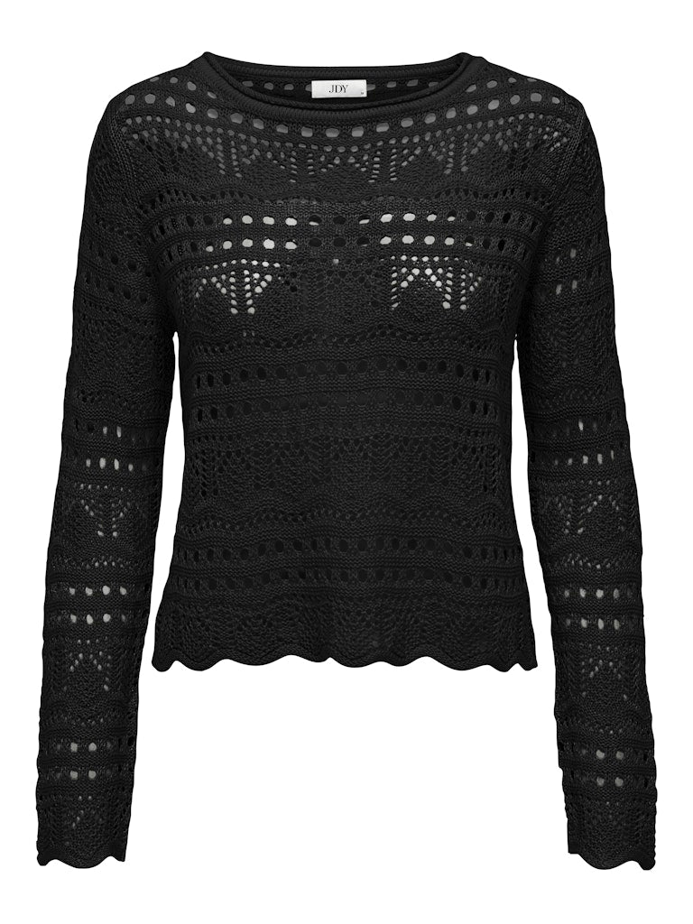 JDYSUN LAY L/S BOATNECK PULLOV. KNT NOOS Sort