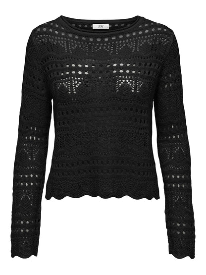 JDYSUN LAY L/S BOATNECK PULLOV. KNT NOOS Sort