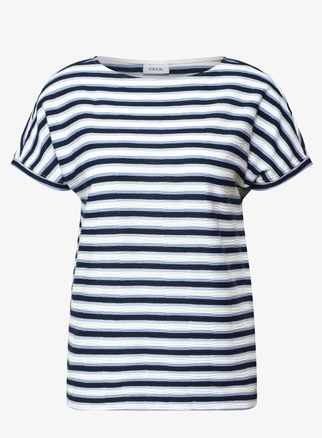 TOS STRIPE STRUCTURE T-SHIRT Dark Navy