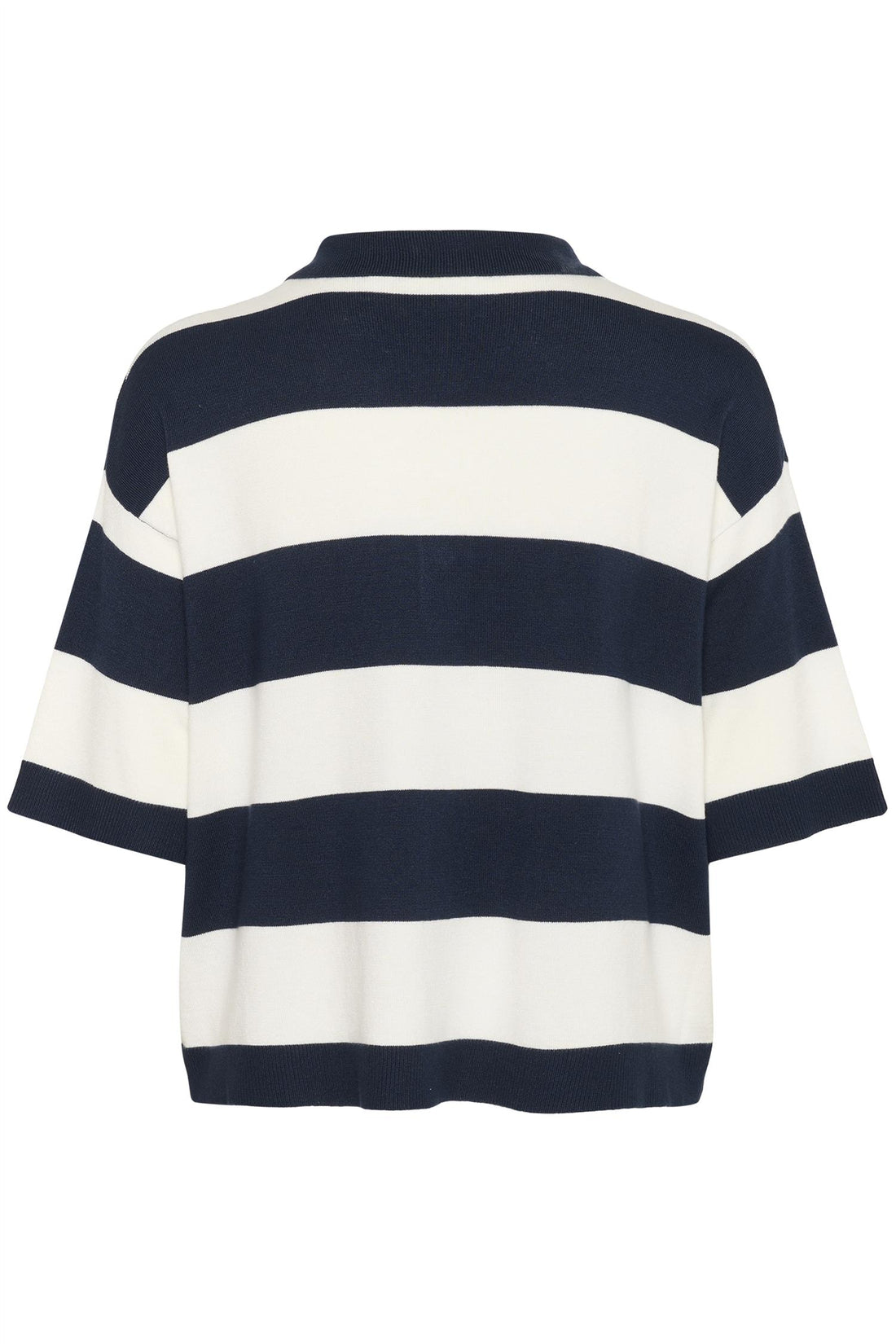 KAlizza Polo Knit Midnight/Chalk Wide Stripe