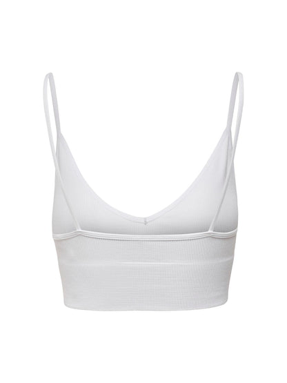 Onlvicky Rib Seamless Vneck Top Noos Acc Hvit