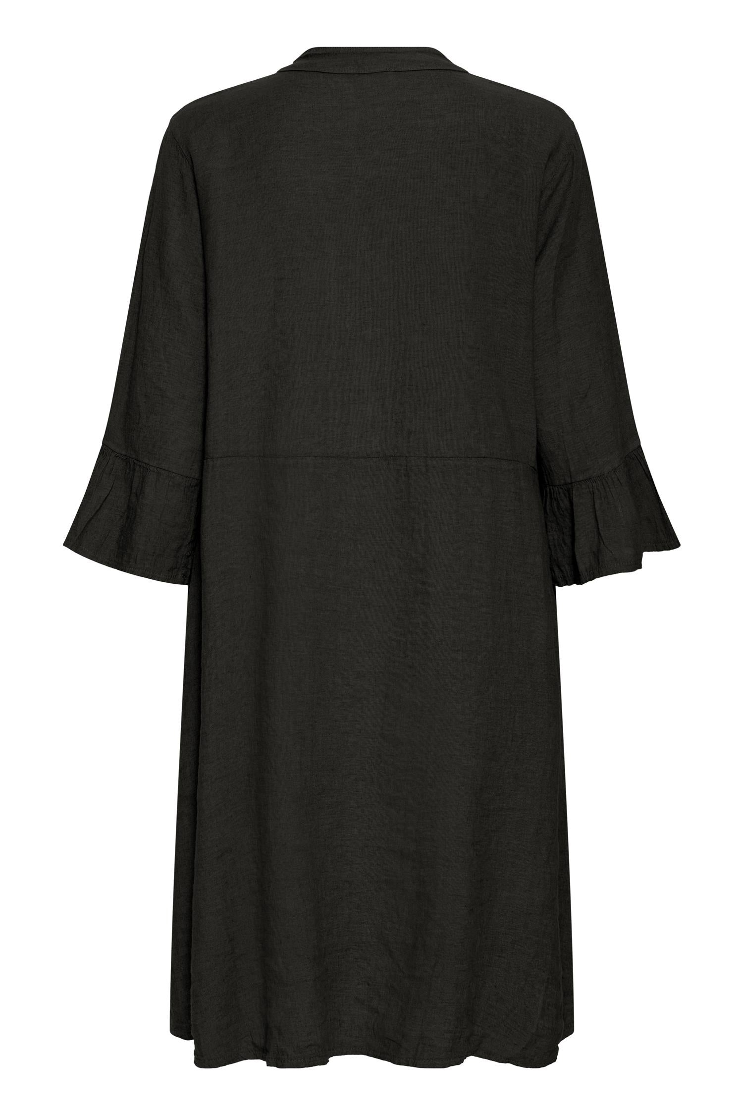 SBFONTANELLE PLACKET DRESS Jet Black