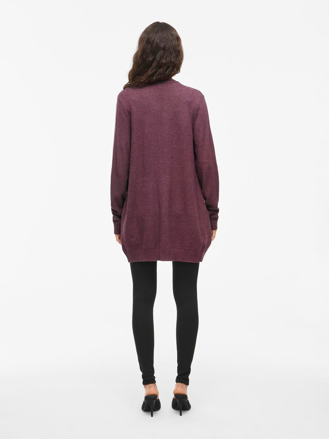 Viril Open L/s Knit Cardigan - Noos Mørkelilla