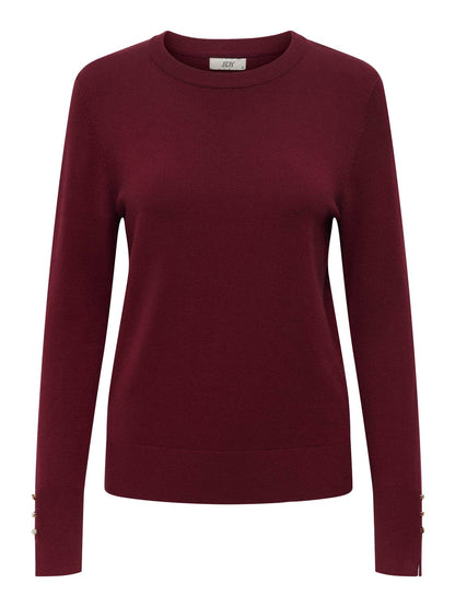 Jdymalou L/s On Button Pullover Knt Noos Mørkelilla