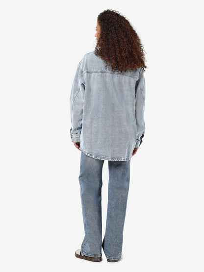 NMALVA L/S DENIM SHACKET AZ352LB NOOS Lyseblå