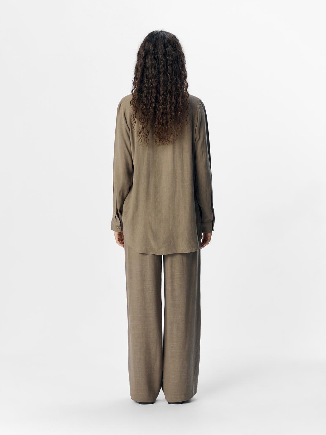 OBJSANNE ALINE WIDE PANT NOOS Mellomgrå