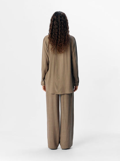 OBJSANNE ALINE WIDE PANT NOOS Mellomgrå