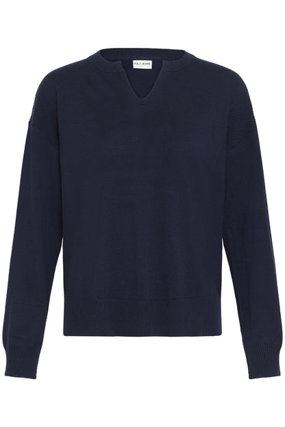 Pzsara Vneck Pullover Dark Sapphire