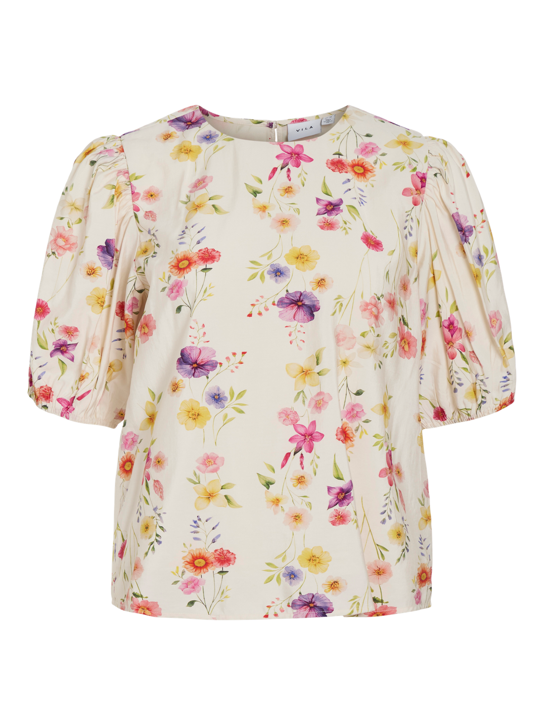 VIALINIA O-NECK 2/4 TOP/DC/LN Klar Hvit