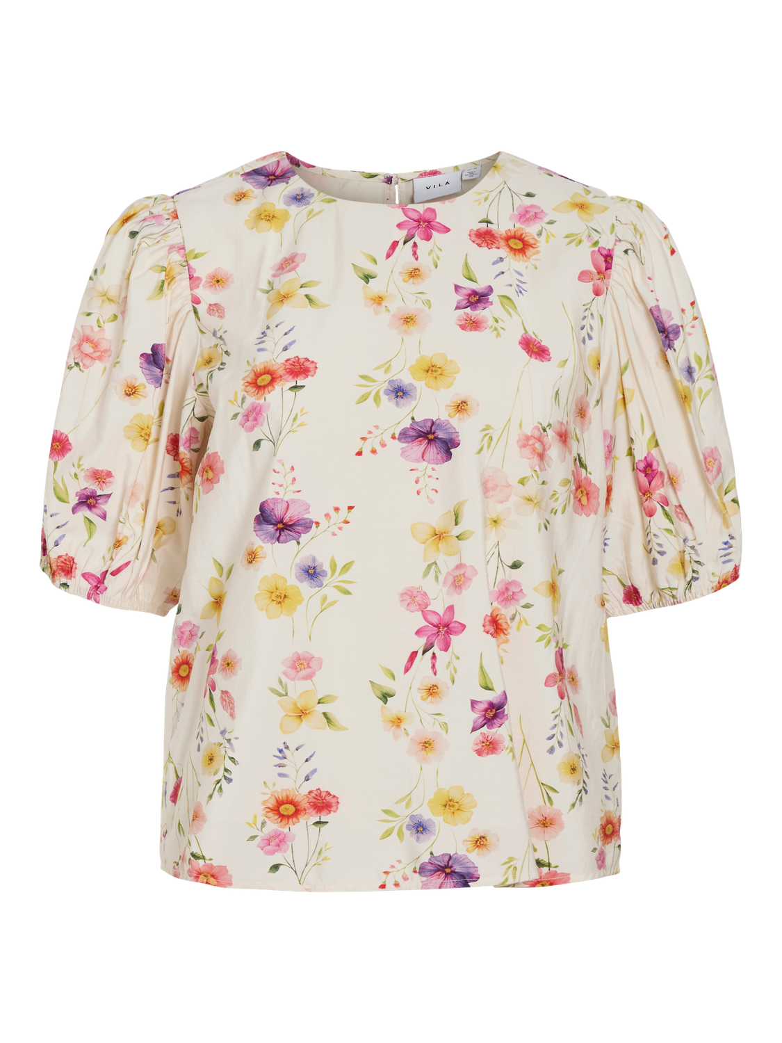 VIALINIA O-NECK 2/4 TOP/DC/LN Klar Hvit
