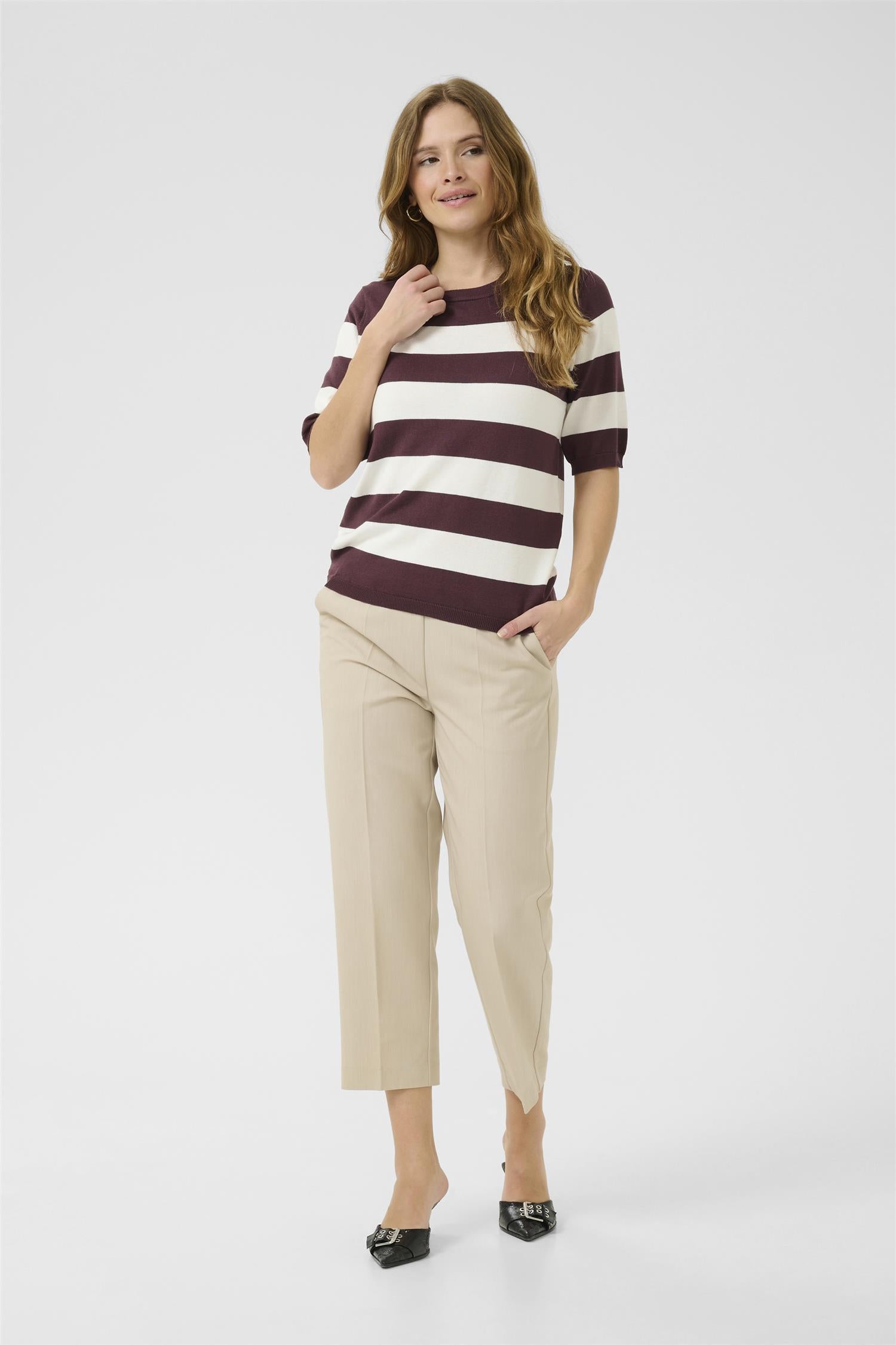 Kalizza Striped Knit Fudge / Chalk Wide Stripe