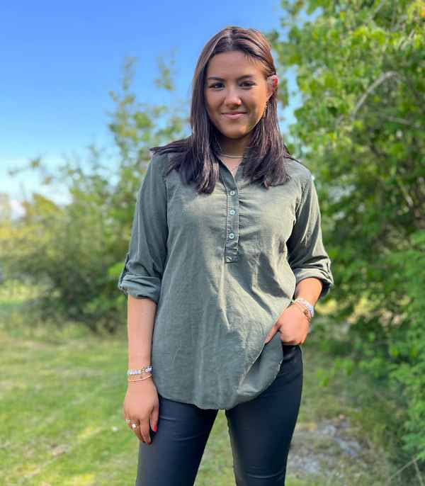 Skjortebluse Cord Khaki
