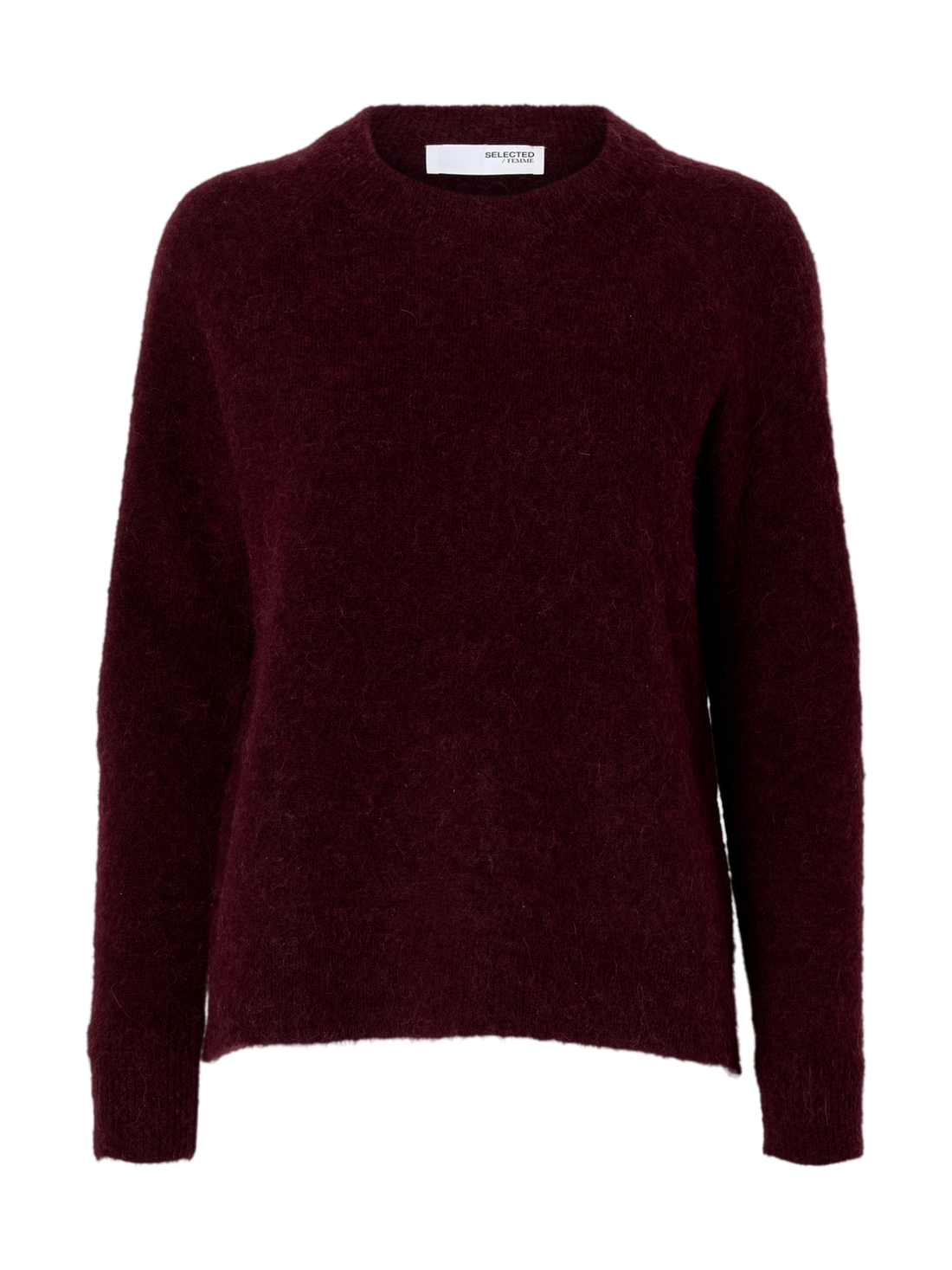 Slflulu Ls Knit O-Neck Noos Mørkelilla