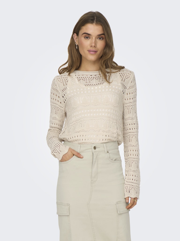 JDYSUN LAY L/S BOATNECK PULLOV. KNT NOOS Beige