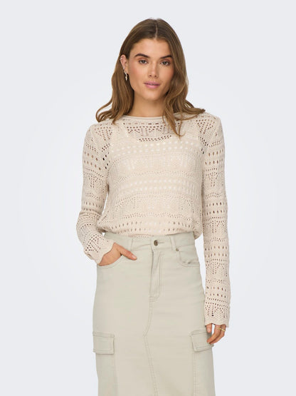 JDYSUN LAY L/S BOATNECK PULLOV. KNT NOOS Beige