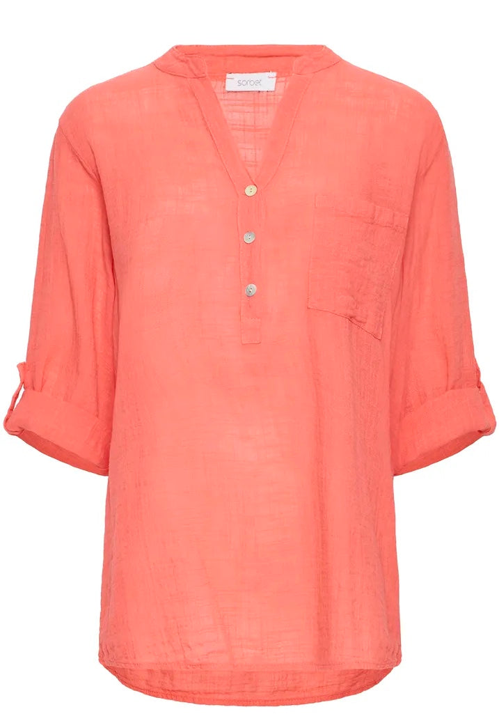 SBalexa solid blouse 2 Coral