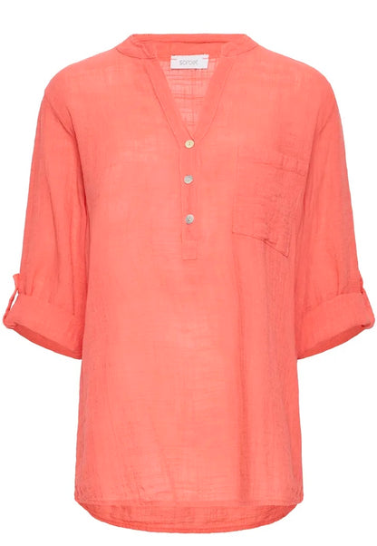 SBalexa solid blouse 2 Coral