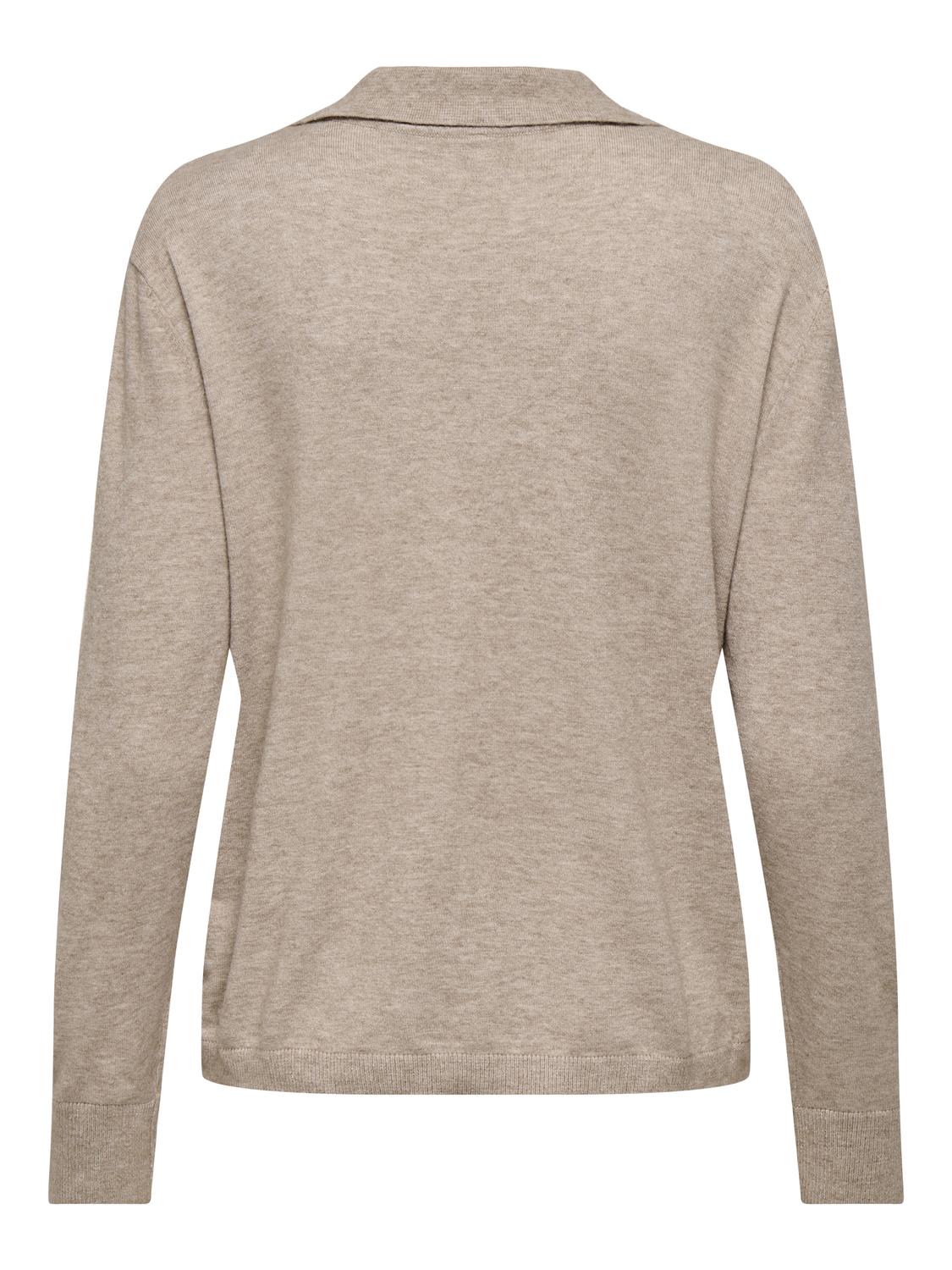 Onlibi Life Ls Polo Pullover Knt Nca Lysebrun