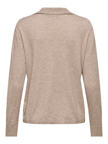 Onlibi Life Ls Polo Pullover Knt Nca Lysebrun