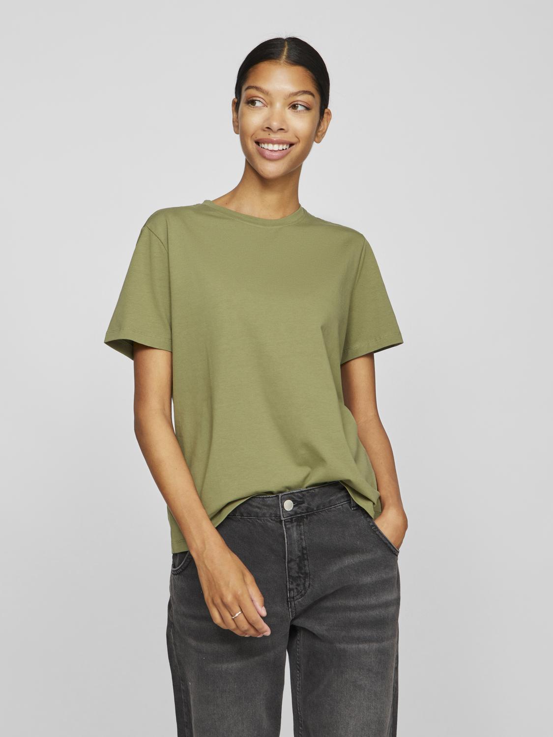 VINORA S/S T-SHIRT - NOOS Mørkegrønn