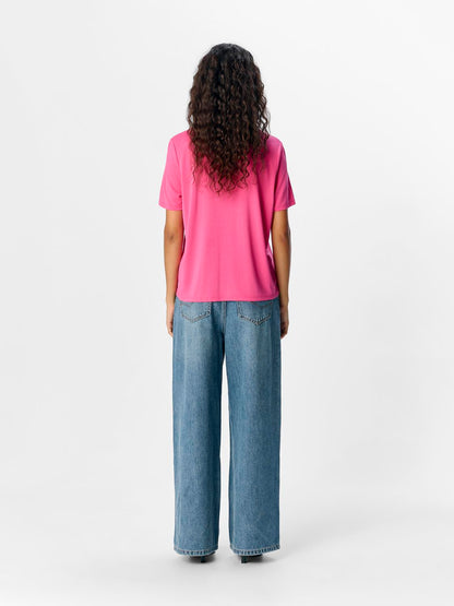 OBJANNIE S/S T-SHIRT NOOS Mørkerosa