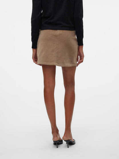 VMLULA NELLY HR SHORT CRDRY SKIRT NOOS Lysebrun