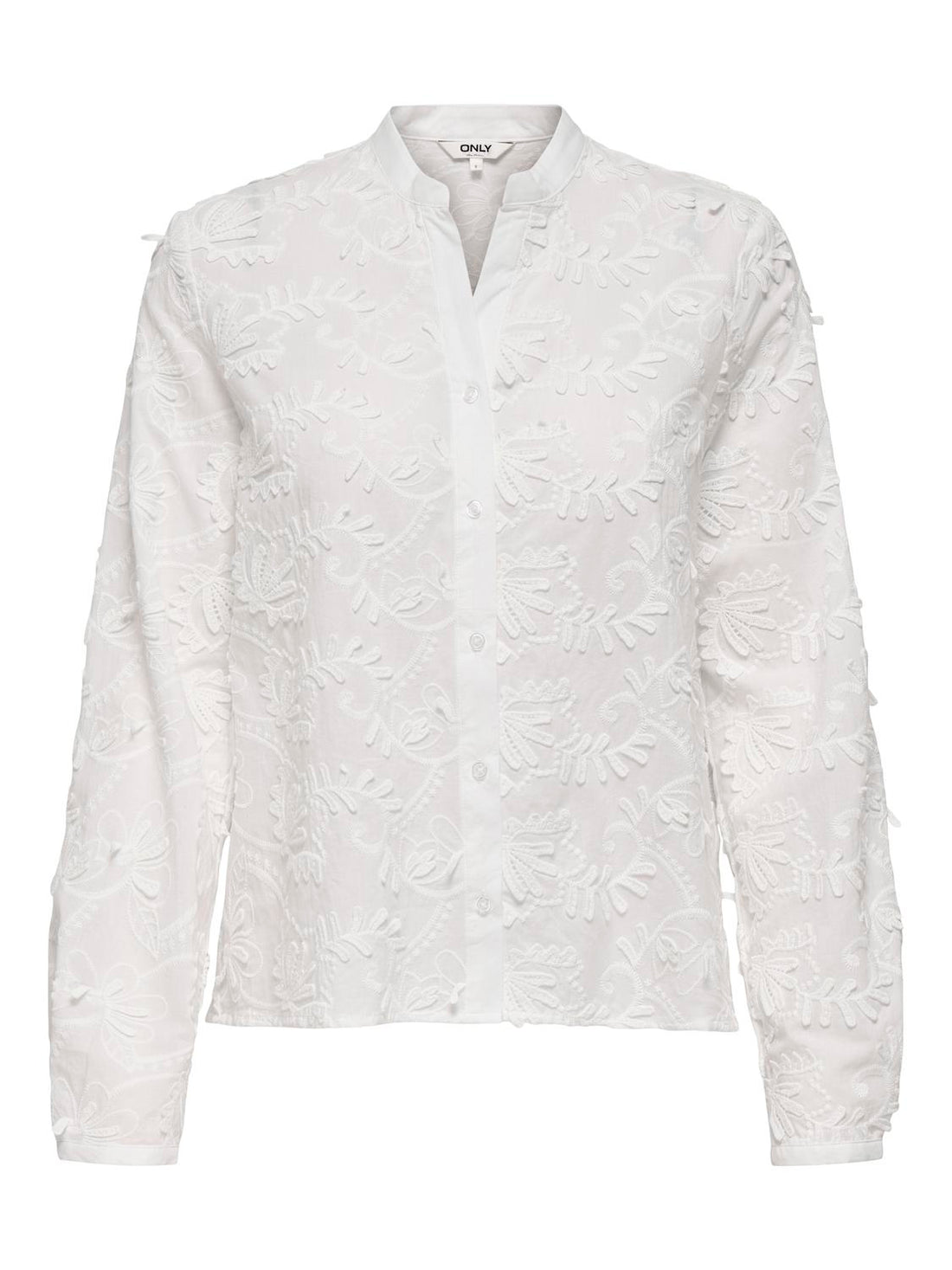 Onlcarmen Fr L/s 3d Emb Shirt Wvn Cs Hvit