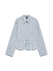 Vmsiena Ls Tie Shirt Wvn Exp Mellomblå