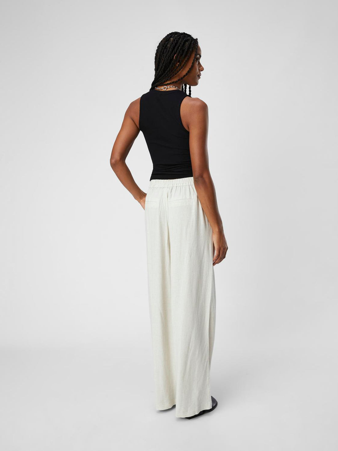 OBJSANNE ALINE WIDE PANT NOOS Lysegrå