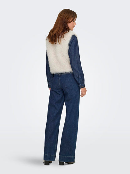 Jdyora Faux Fur Waistcoat Otw Sie Off-White