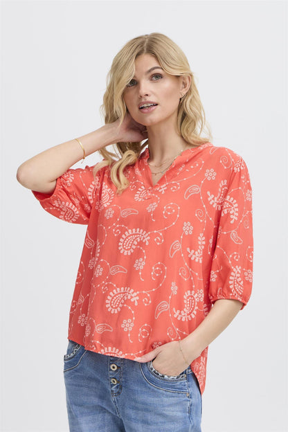 SBGIULIA SS BLOUSE Hibiscus