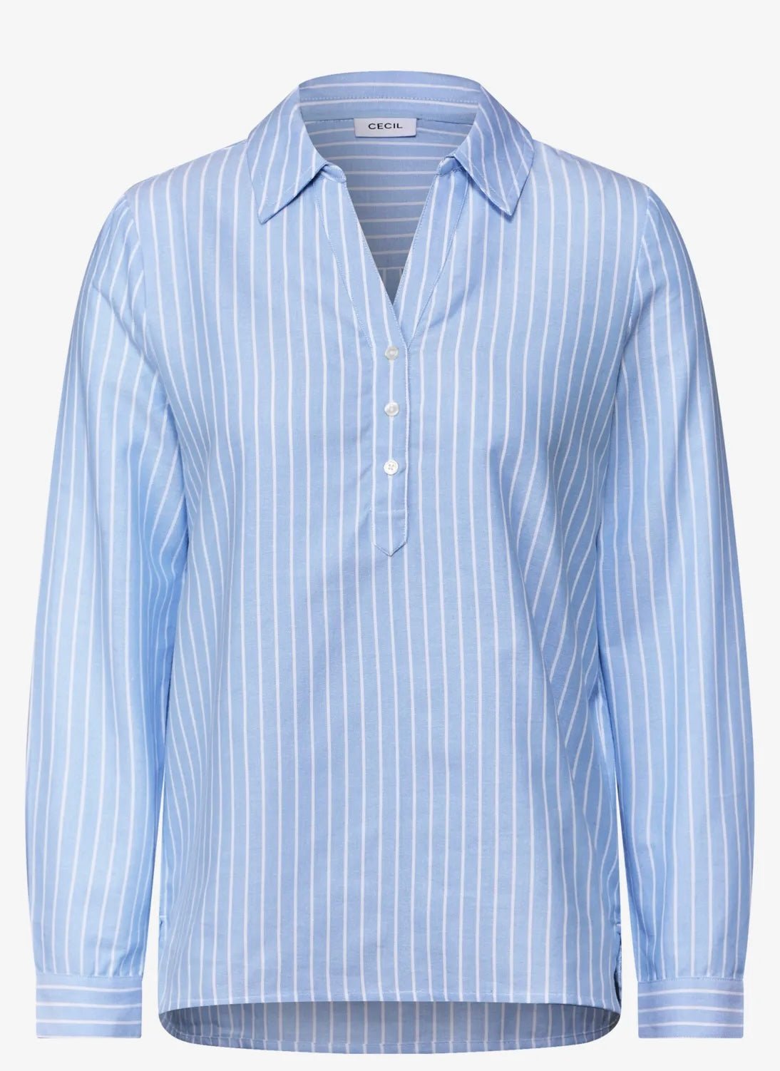 TOS BIG STRIPE OXFORD BLOUSE Lyseblå