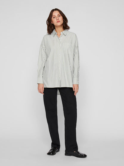 VIDARMA L/S LOOSE BUTTON SHIRT - NOOS Mørkegrønn