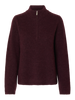 Slflulu Ls Knit Half Zip Noos Mørkelilla