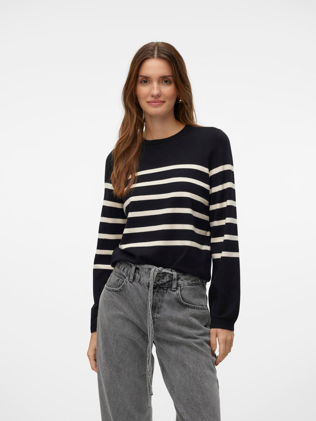 VMSABA PLAIN LS O-NECK PULLOVER GA NOOS Sort
