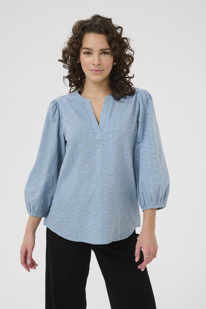 Kaenya Blouse 3/4 Sl Windward Blue