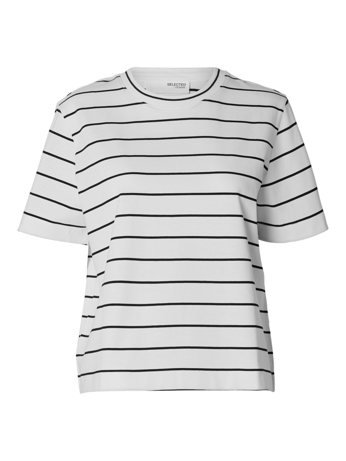 SLFESSENTIAL SS STRIPED BOXY TEE NOOS Hvit