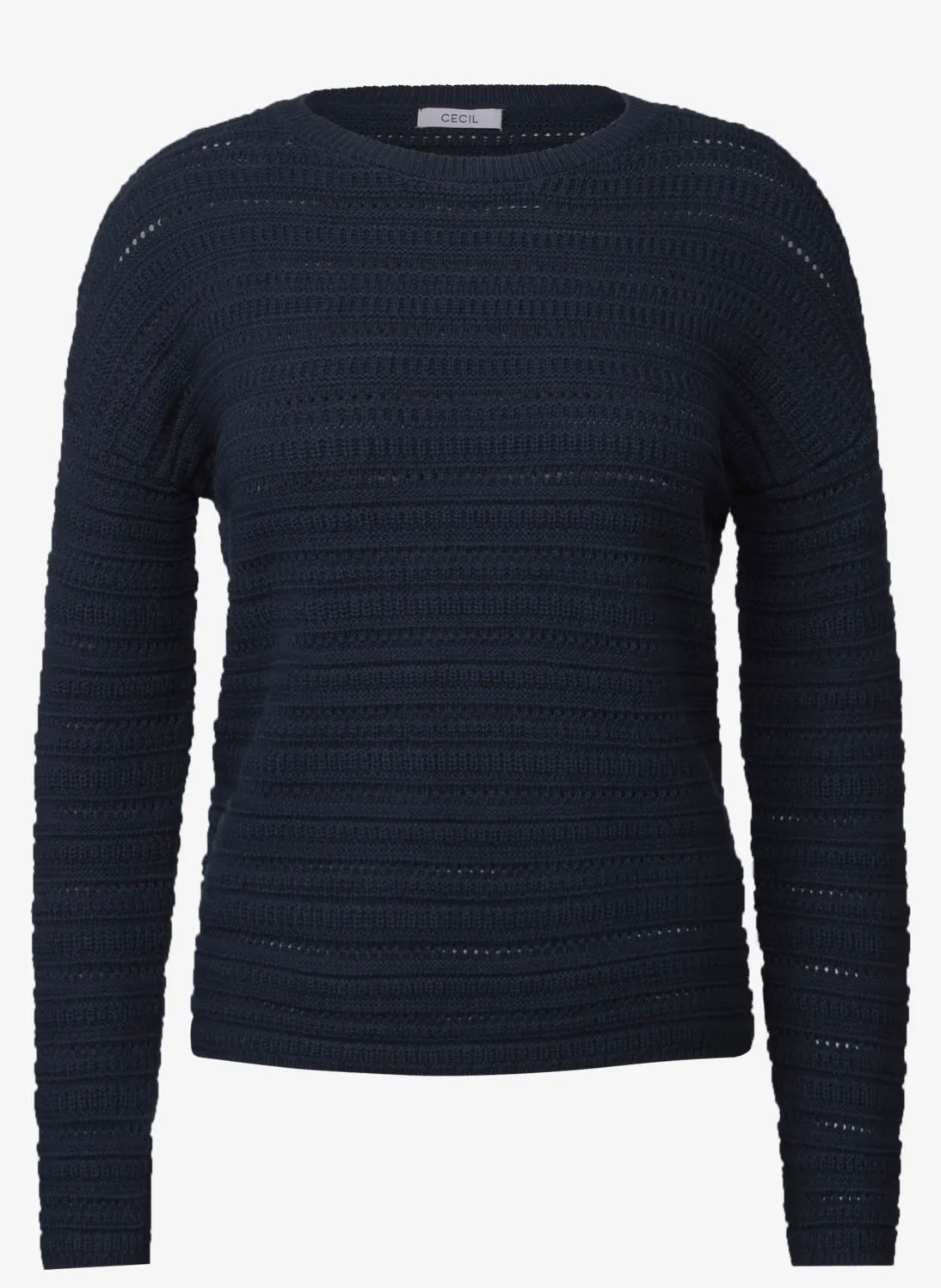 Crochet mix roundneck Marine