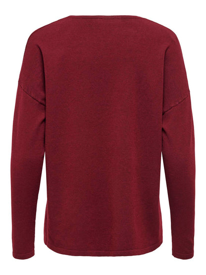 Onlamalio Life Ls V-Neck Knt Mørkelilla