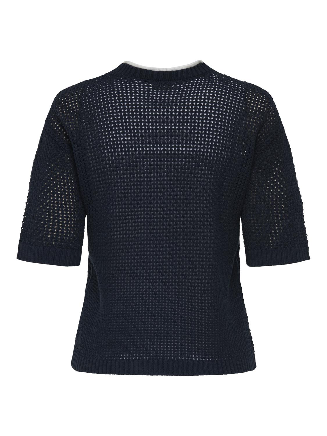 JDYTIKKA 2/4 O-NECK PULLOVER KNT Mellomblå