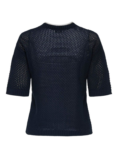 JDYTIKKA 2/4 O-NECK PULLOVER KNT Mellomblå