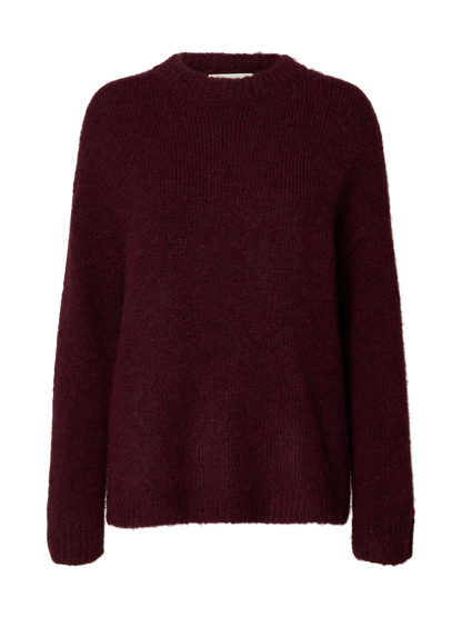 Slfgabriella Ls Knit New O-Neck Noos Mørkelilla