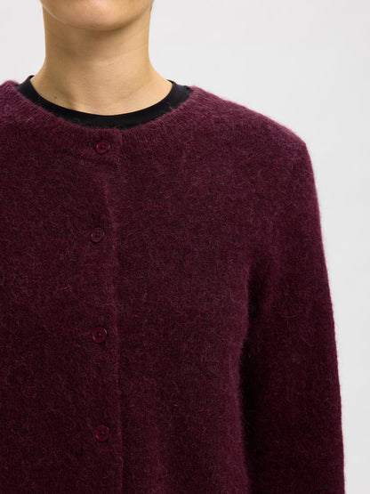 Slflulu New Ls Knit Cardigan Noos Mørkelilla